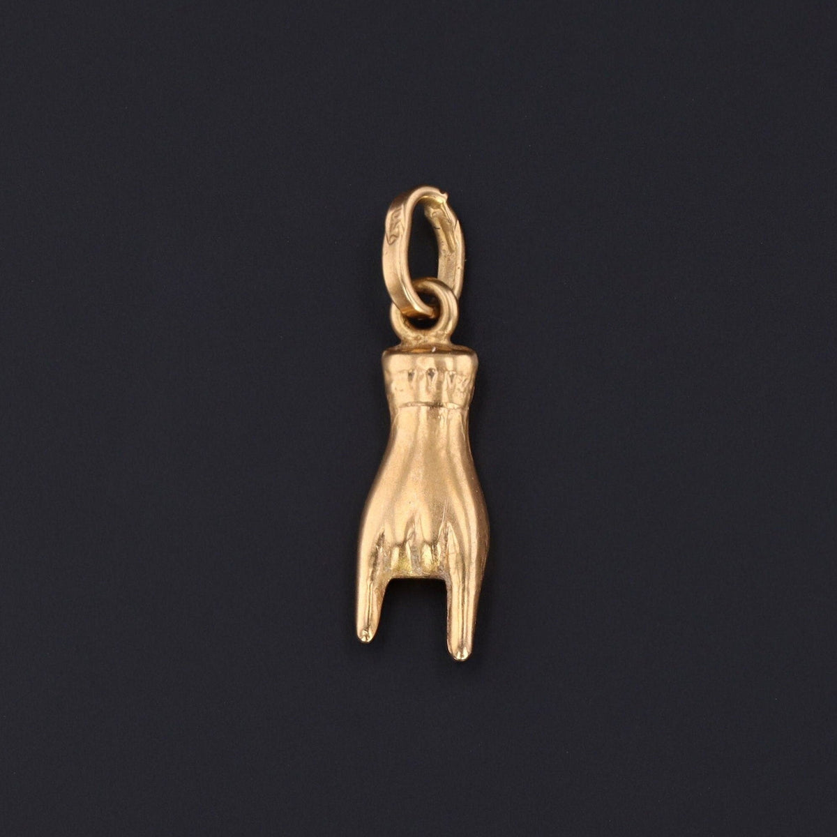 Vintage Mano Cornuto Charm | 14k Gold Mano Cornuto Charm - Trademark Antiques