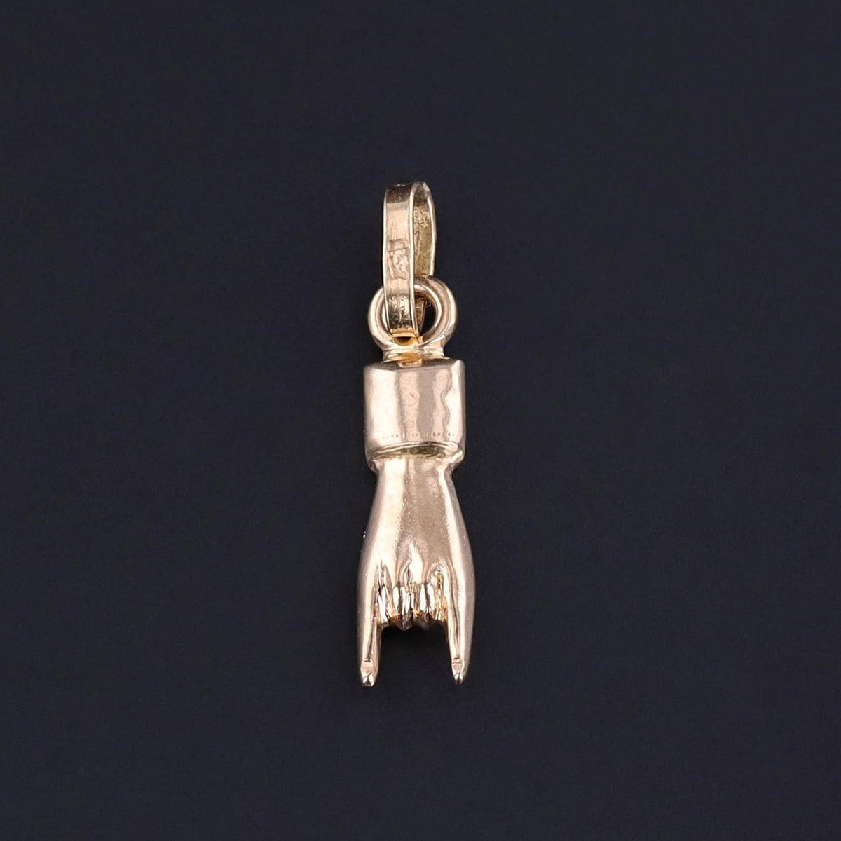 Vintage Mano Cornuto Charm of 18k Gold - Trademark Antiques