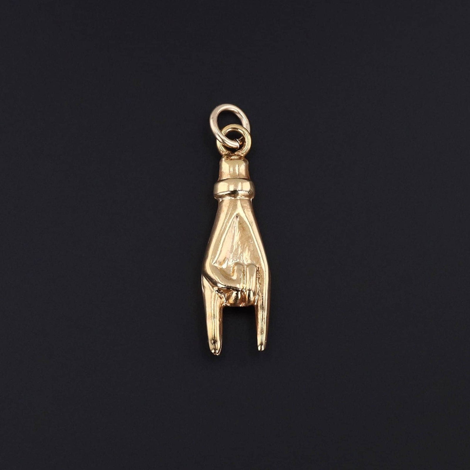 Vintage Mano Corunto Charm of 18k Gold - Trademark Antiques