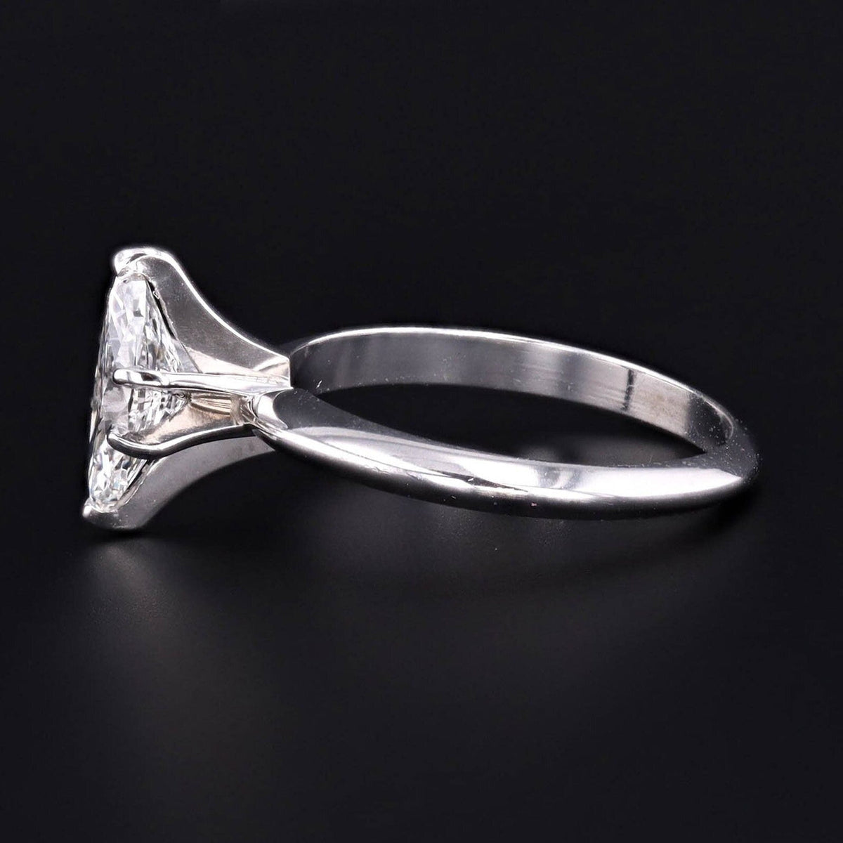 Vintage Marquise Cut Certified Diamond Engagement Ring - Trademark Antiques