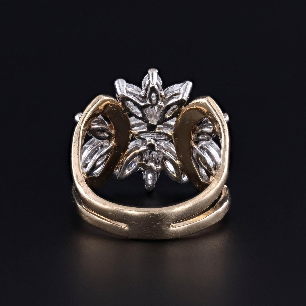 Vintage Marquise Cut Diamond Ring of 14k Gold - Trademark Antiques