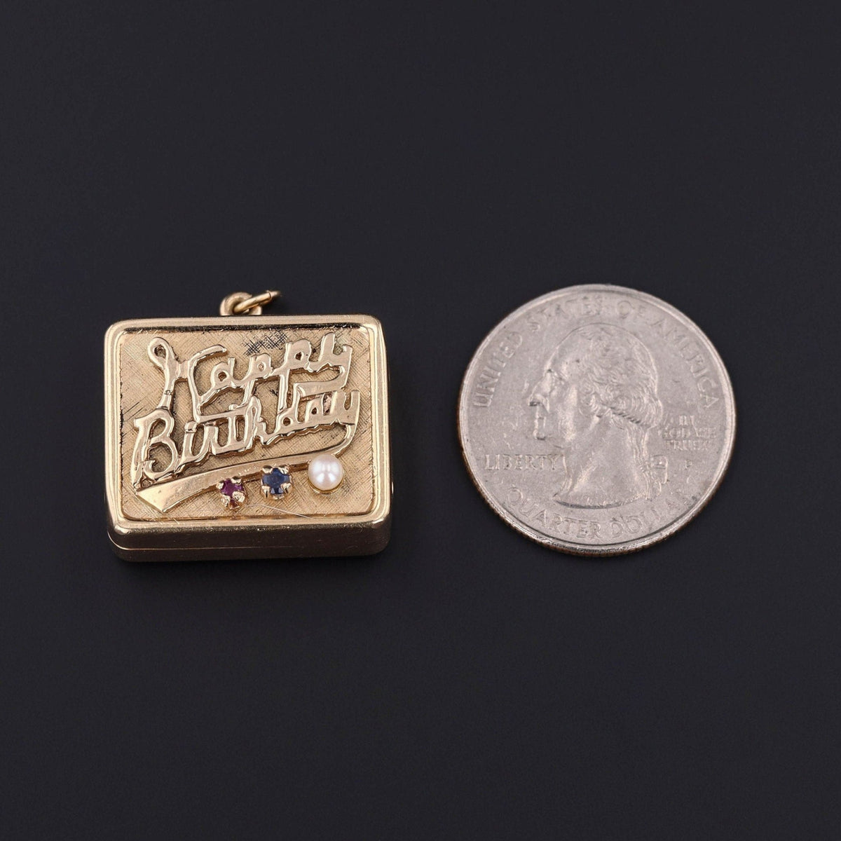 Vintage Mechanical Happy Birthday Song Pendant in 14k Gold - Trademark Antiques