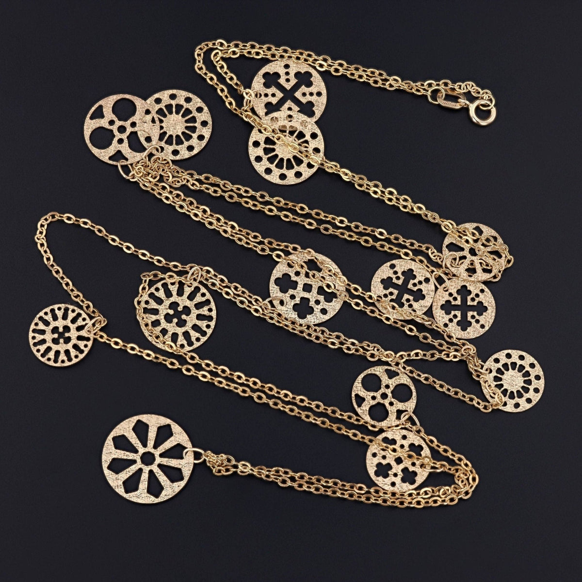 Vintage Medallion Necklace of 14k Gold - Trademark Antiques
