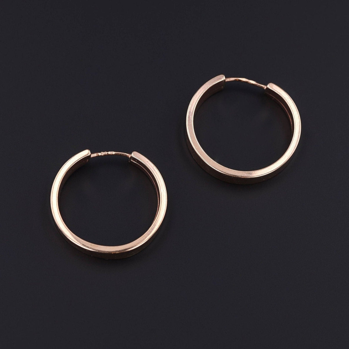 Vintage Medium Hoop Earrings of 9ct Gold - Trademark Antiques