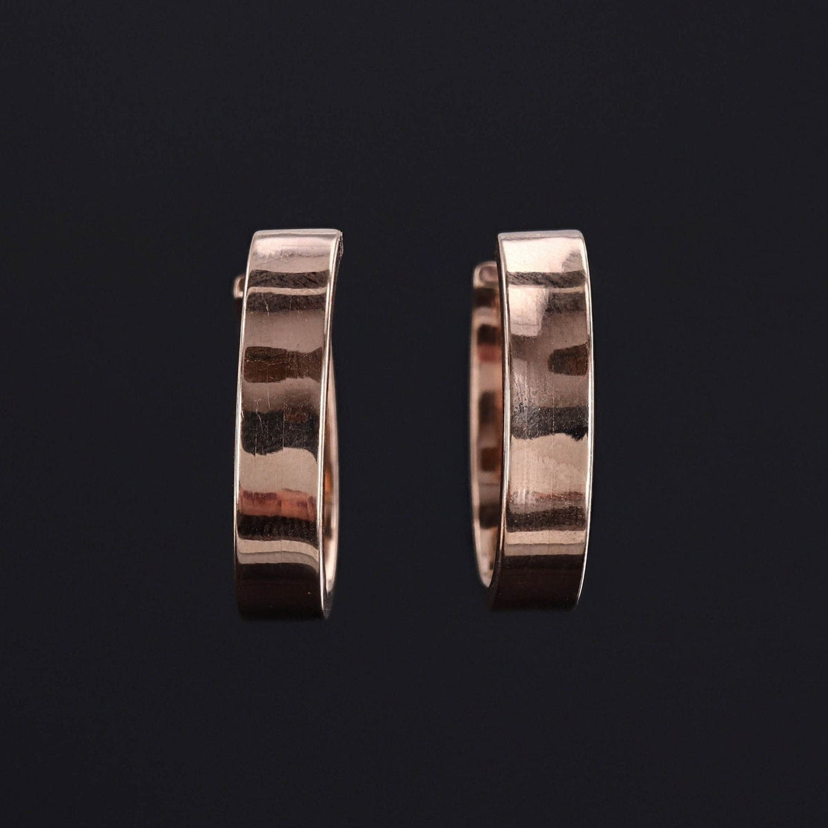 Vintage Medium Hoop Earrings of 9ct Gold - Trademark Antiques