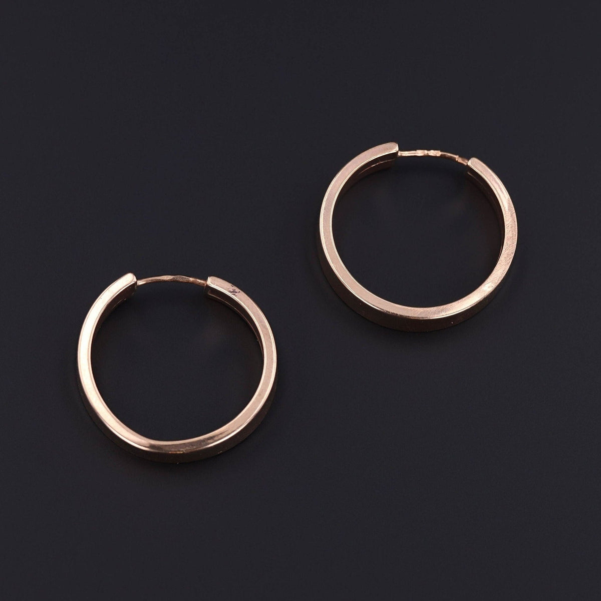 Vintage Medium Hoop Earrings of 9ct Gold - Trademark Antiques
