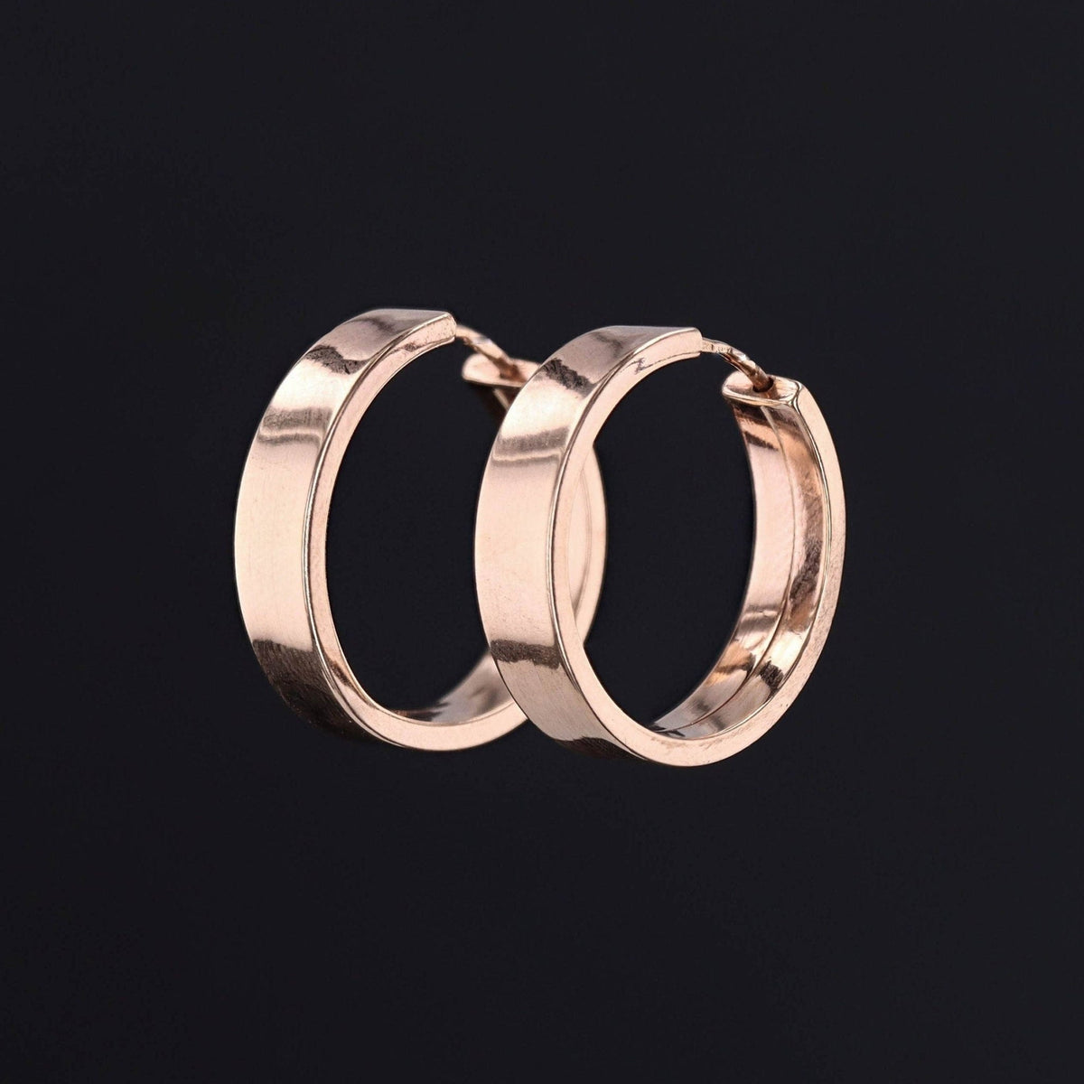 Vintage Medium Hoop Earrings of 9ct Gold - Trademark Antiques