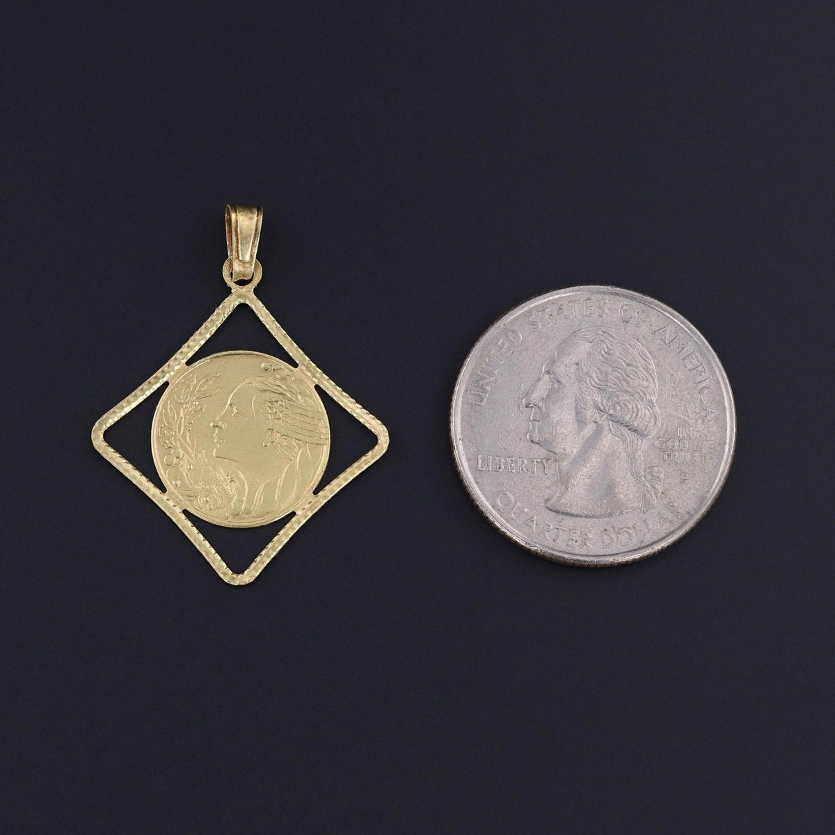 Vintage Mercury Pendant of 18k Gold - Trademark Antiques