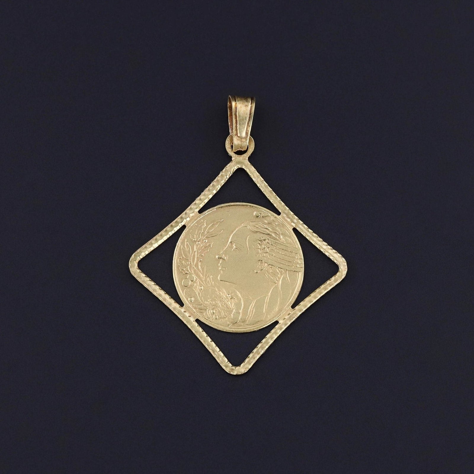 Vintage Mercury Pendant of 18k Gold - Trademark Antiques