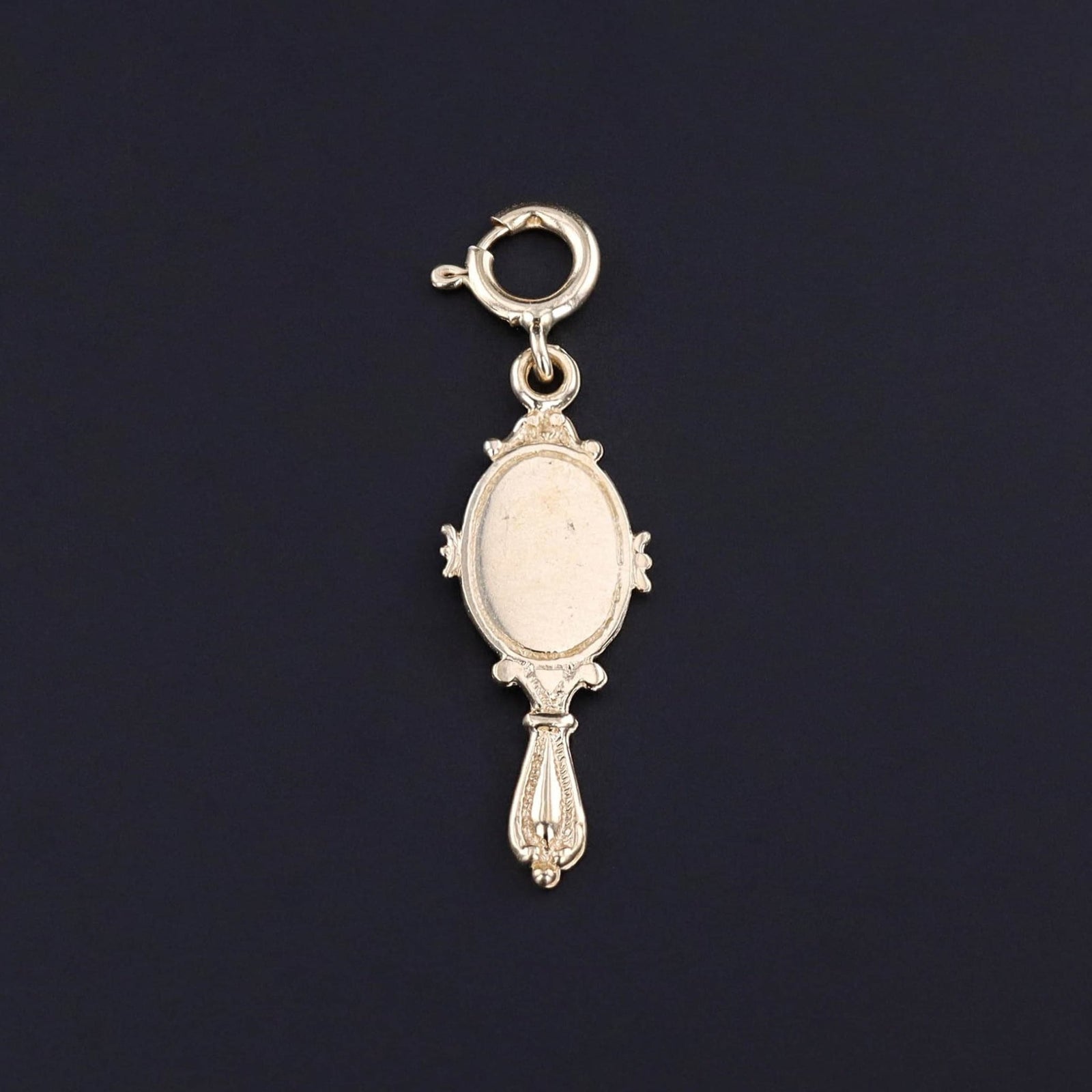 Vintage Mirror Charm of 14k Gold - Trademark Antiques