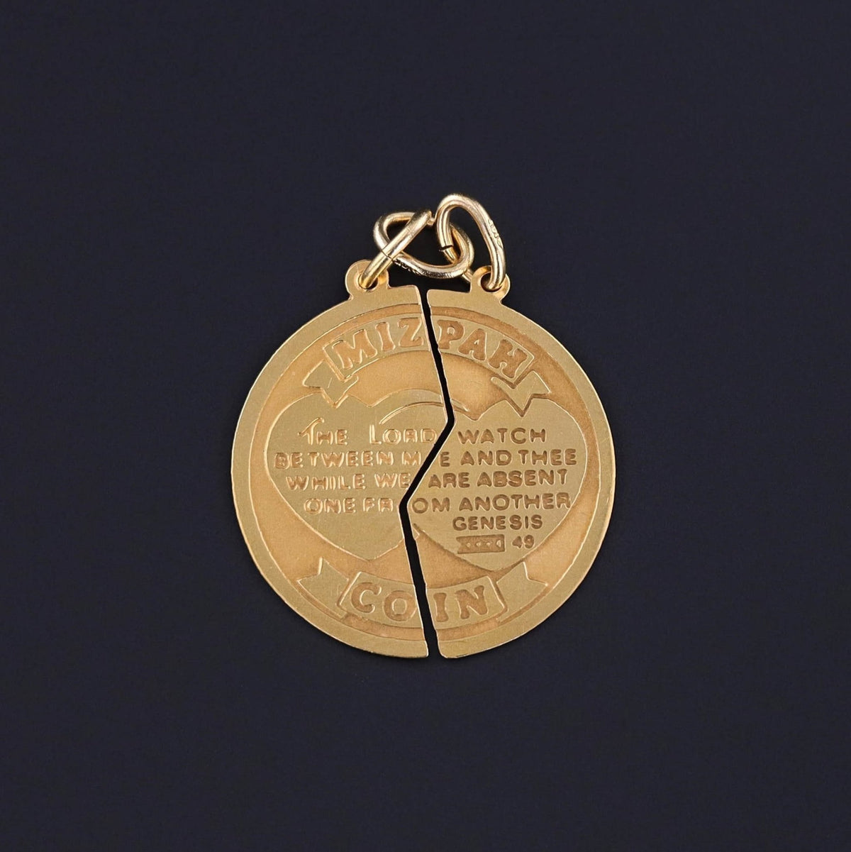 Vintage Mizpah Pendant of 14k Gold - Trademark Antiques
