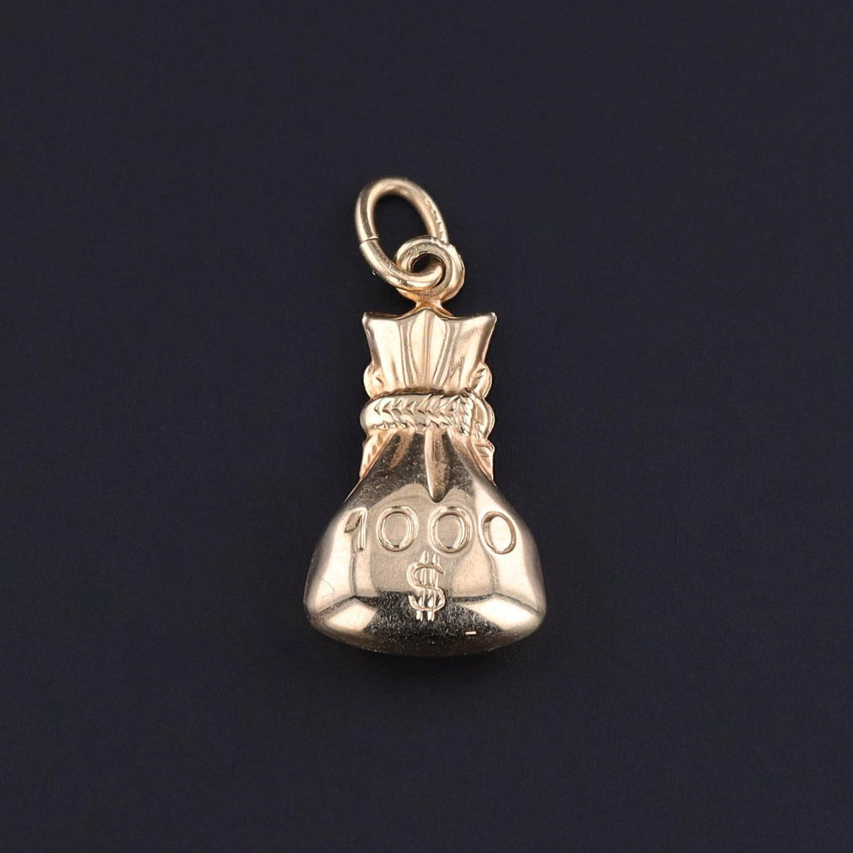 Vintage Money Bag Charm of 14k Gold - Trademark Antiques