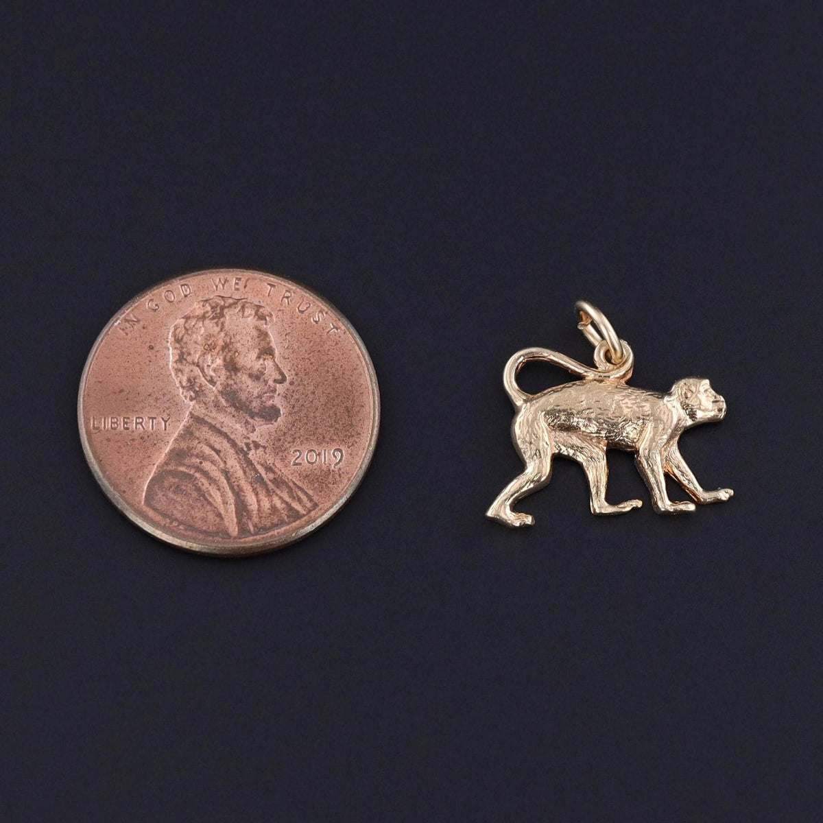 Vintage Monkey Charm of 14k Gold - Trademark Antiques