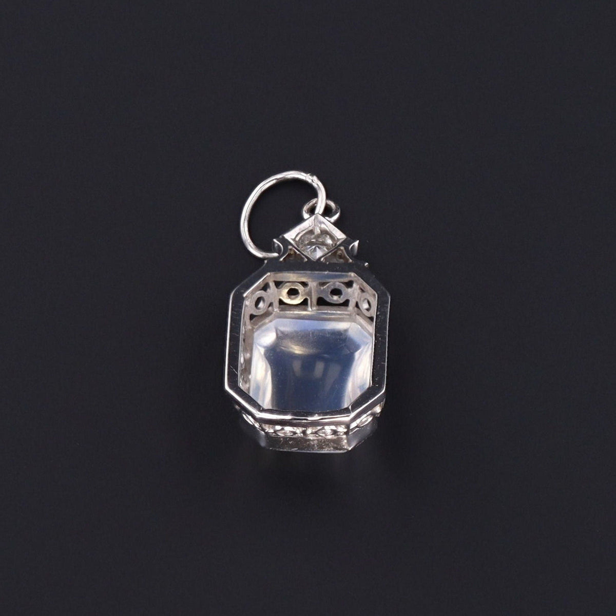 Vintage Moonstone and Platinum Conversion Charm - Trademark Antiques