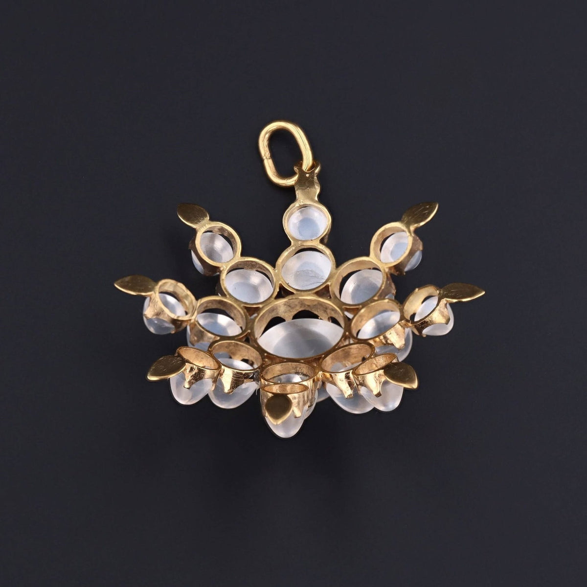 Vintage Moonstone Star Pendant | 14k Gold Moonstone Pendant - Trademark Antiques