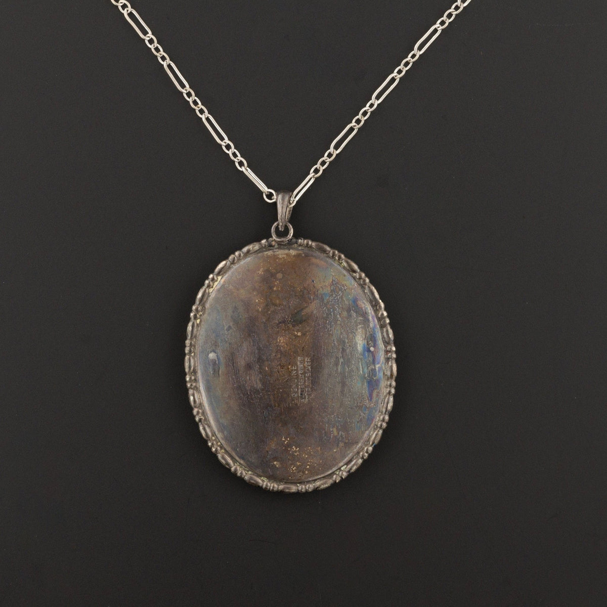 Vintage Morpho Butterfly Wing Pendant with Fairy - Trademark Antiques