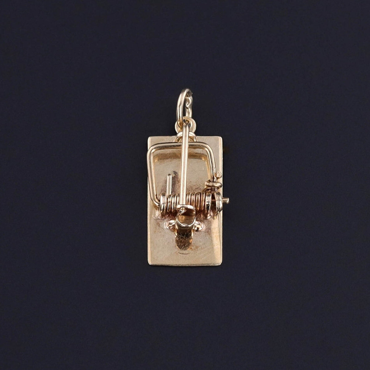 Vintage Mouse Trap Charm of 14k Gold - Trademark Antiques