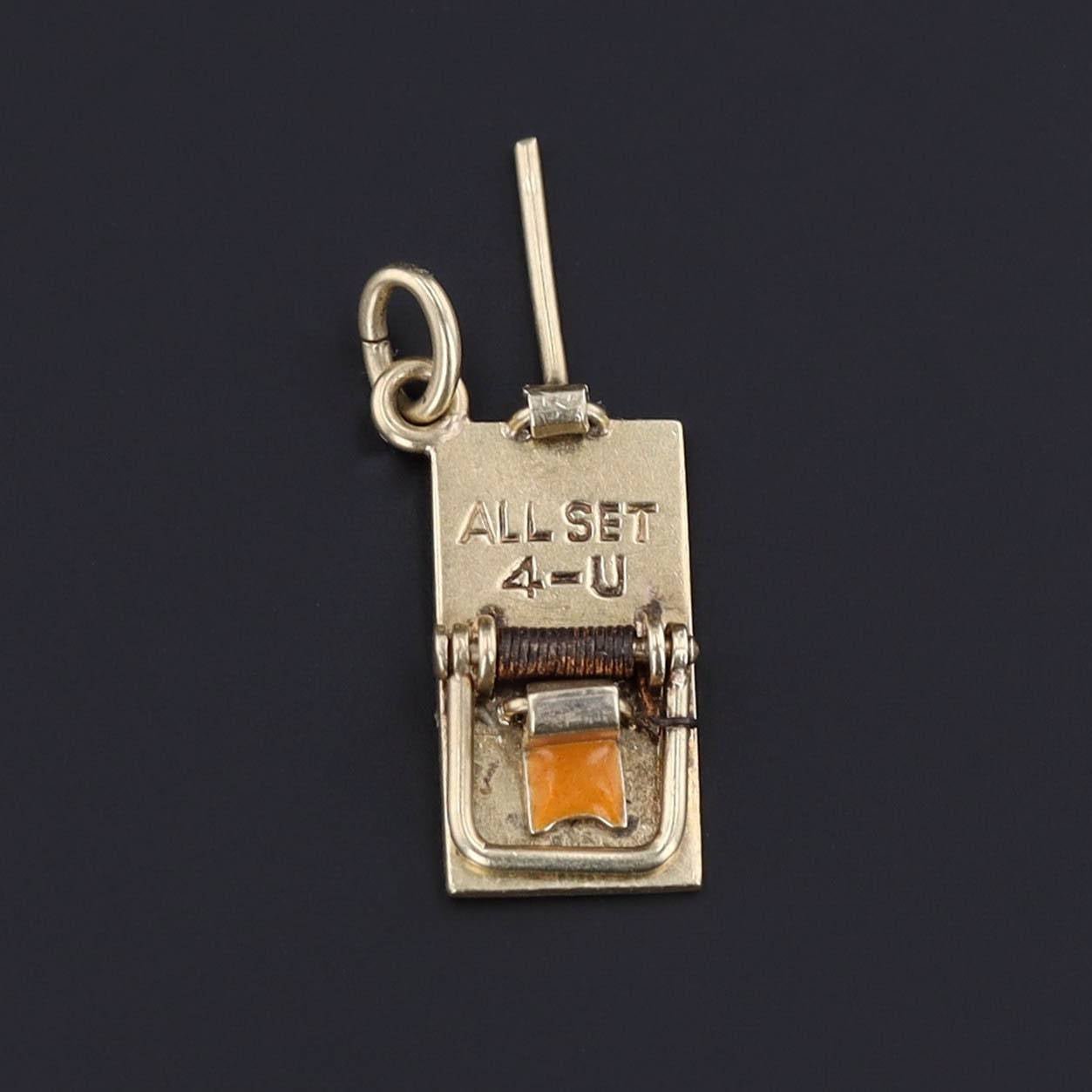 Vintage Mousetrap Charm | Moveable Vintage Charm - Trademark Antiques