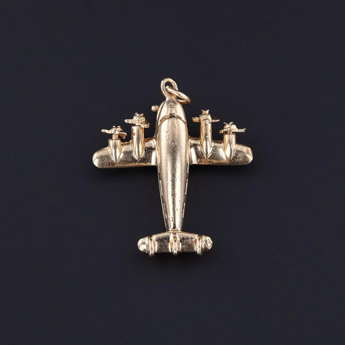 Vintage Movable Airplane Charm of 14k Gold - Trademark Antiques
