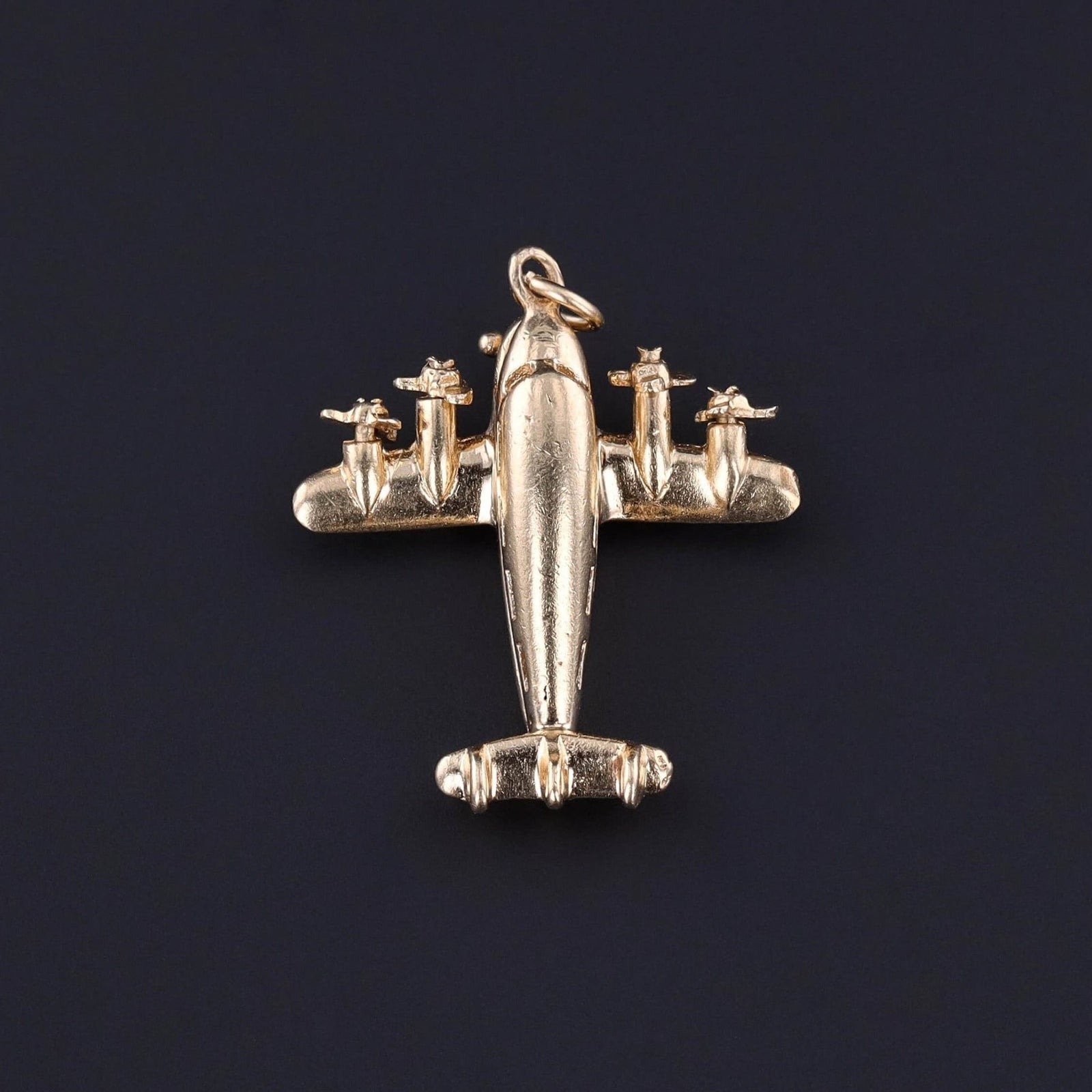 Vintage Movable Airplane Charm of 14k Gold - Trademark Antiques