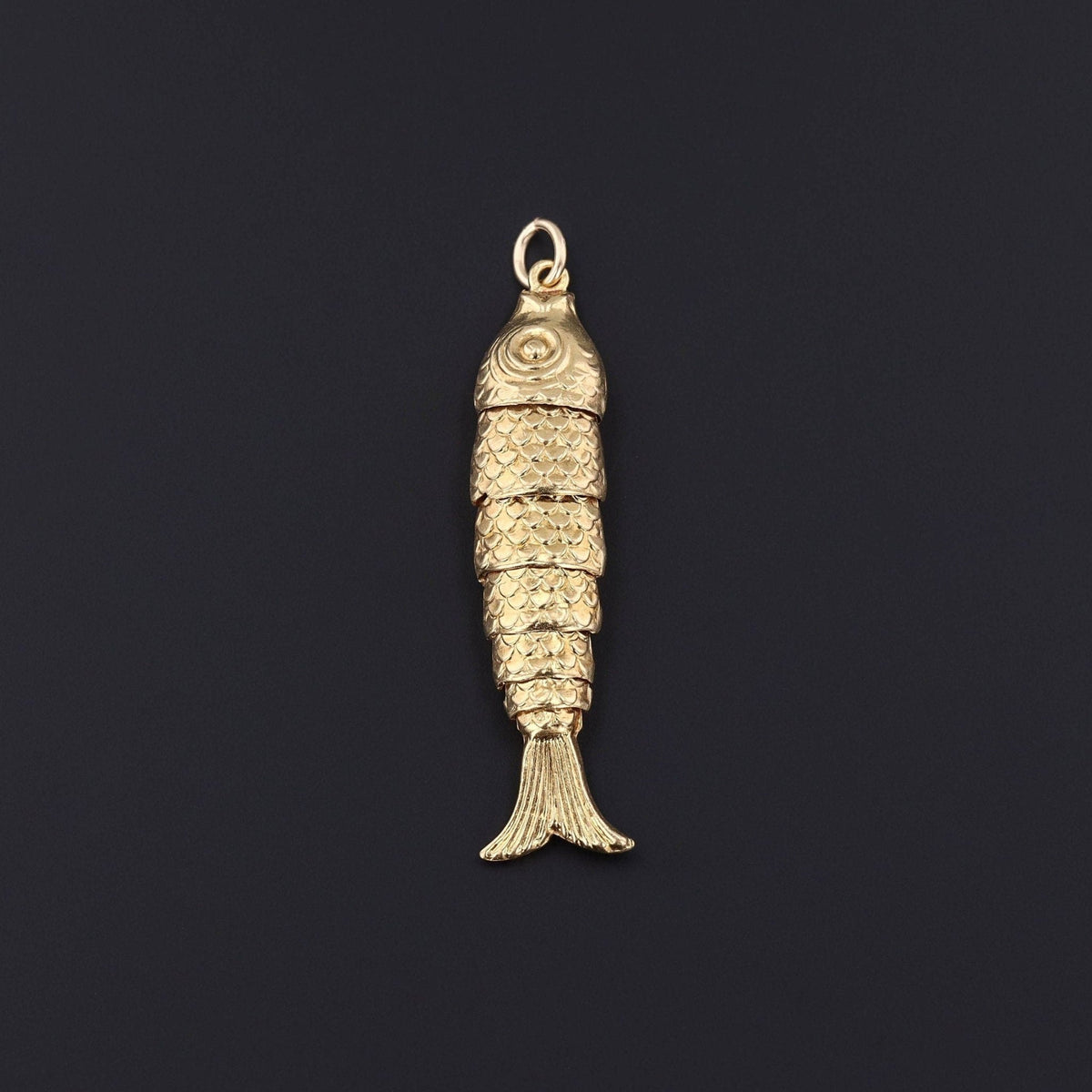 Vintage Movable Fish Pendant of 18k Gold - Trademark Antiques