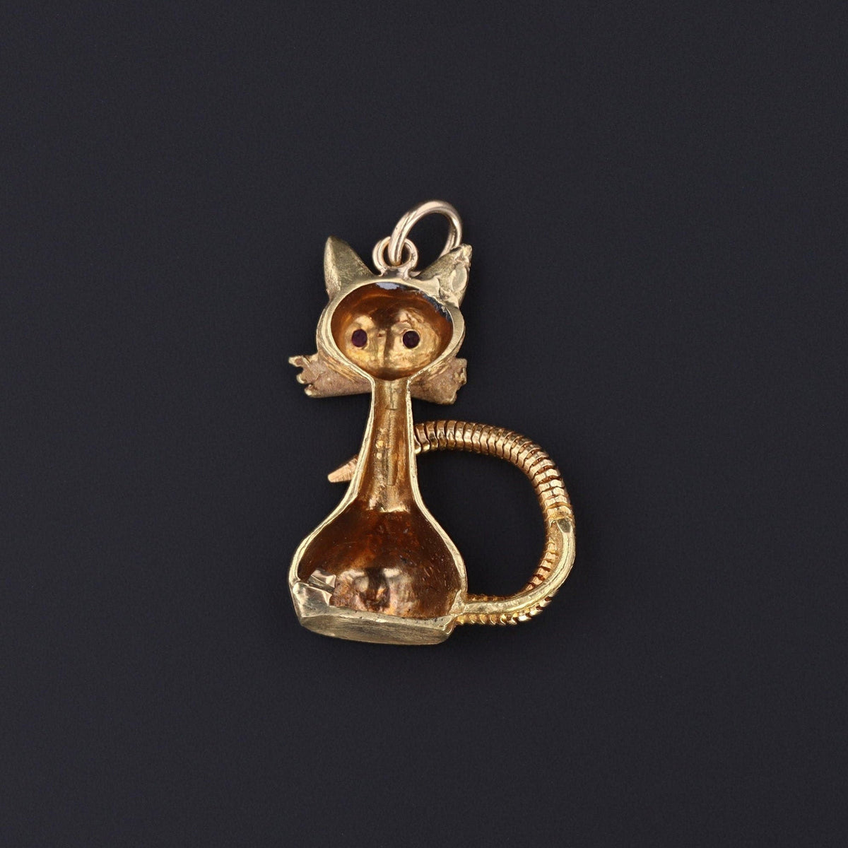 Vintage Moveable Cat Pendant of 14k Gold - Trademark Antiques