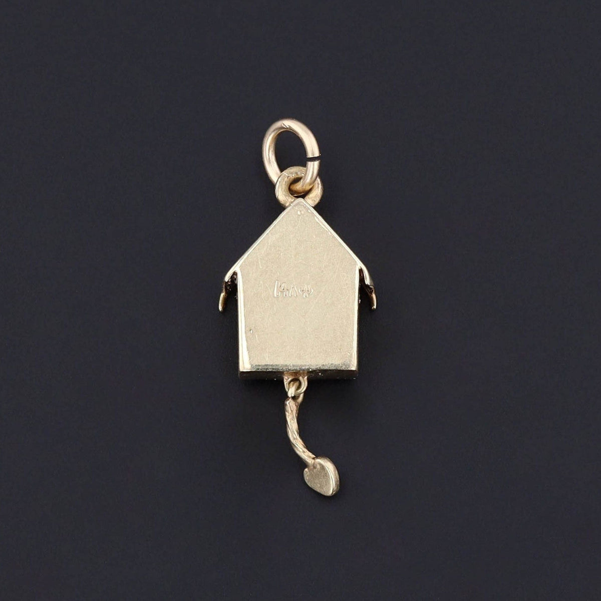 Vintage Moveable Cuckoo Clock Charm of 14k Gold - Trademark Antiques
