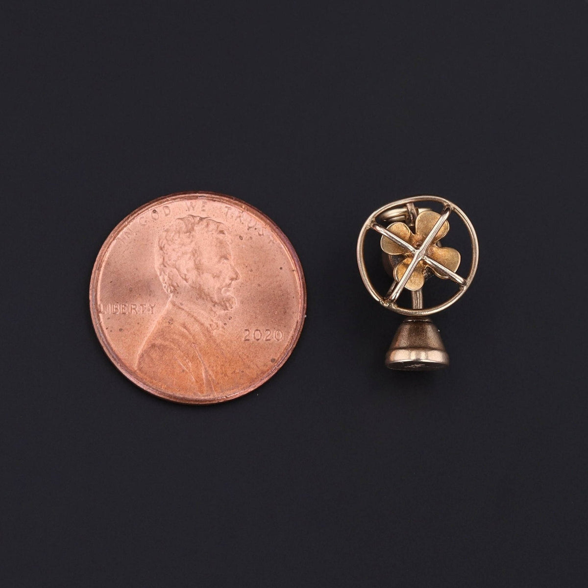 Vintage Moveable Fan Charm of 14k Gold - Trademark Antiques