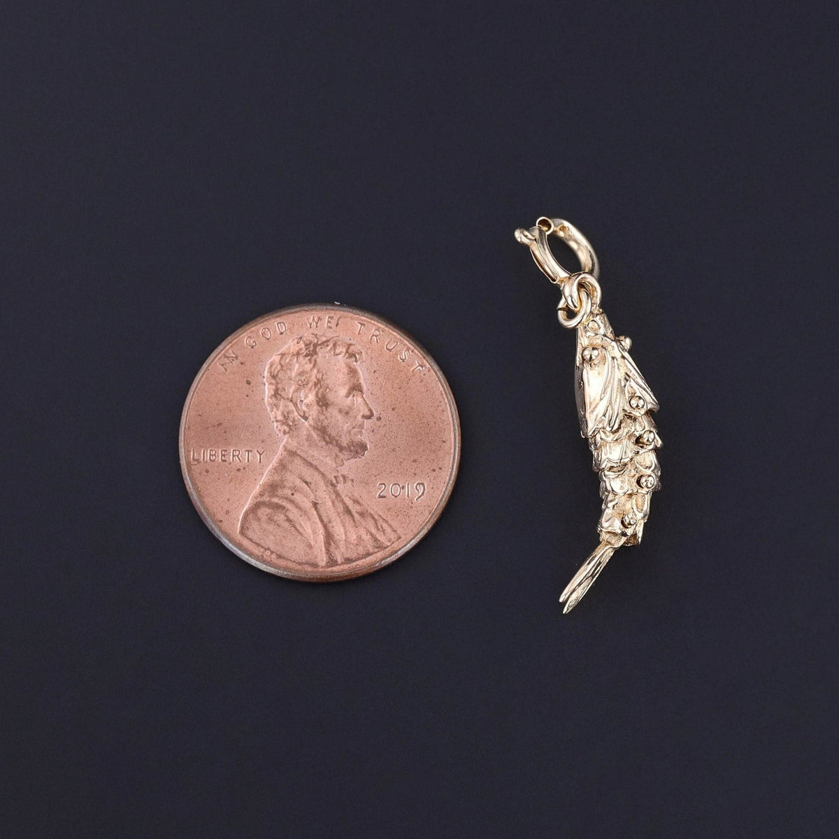 Vintage Moveable Fish Charm of 14k Gold - Trademark Antiques