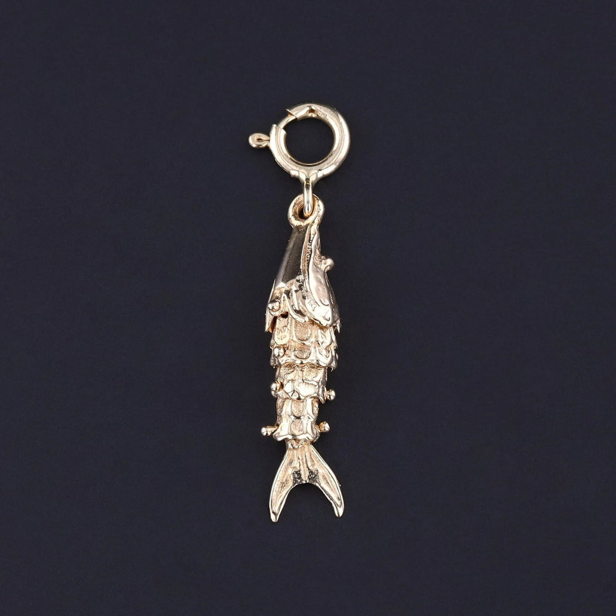 Vintage Moveable Fish Charm of 14k Gold - Trademark Antiques