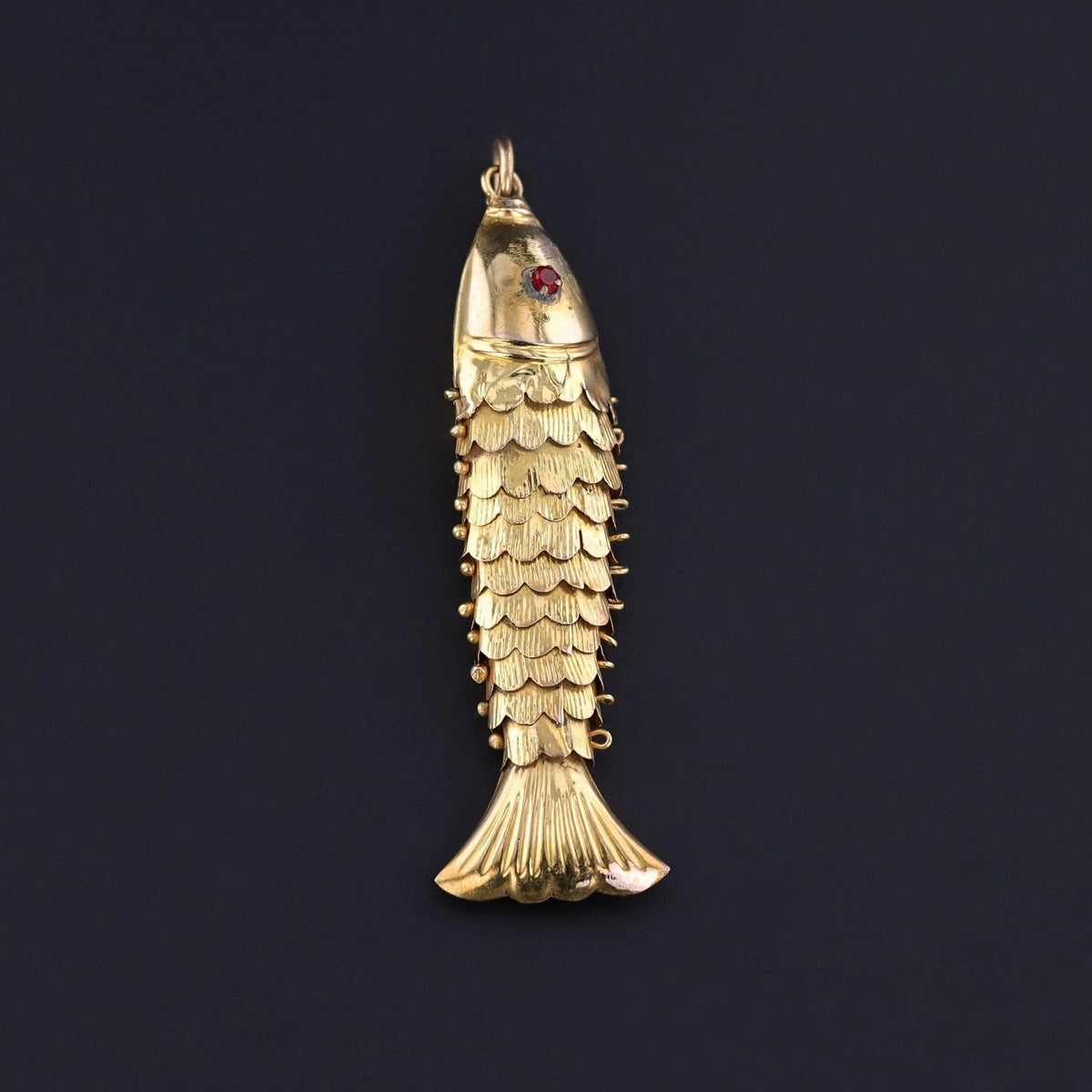 Vintage Moveable Fish Charm of 9ct Gold - Trademark Antiques