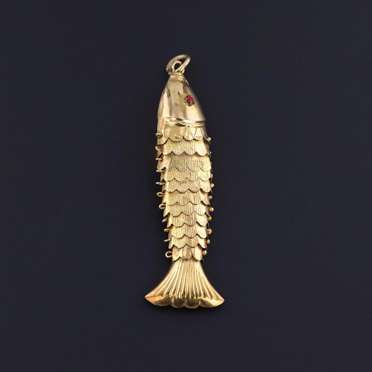Vintage Moveable Fish Charm of 9ct Gold - Trademark Antiques