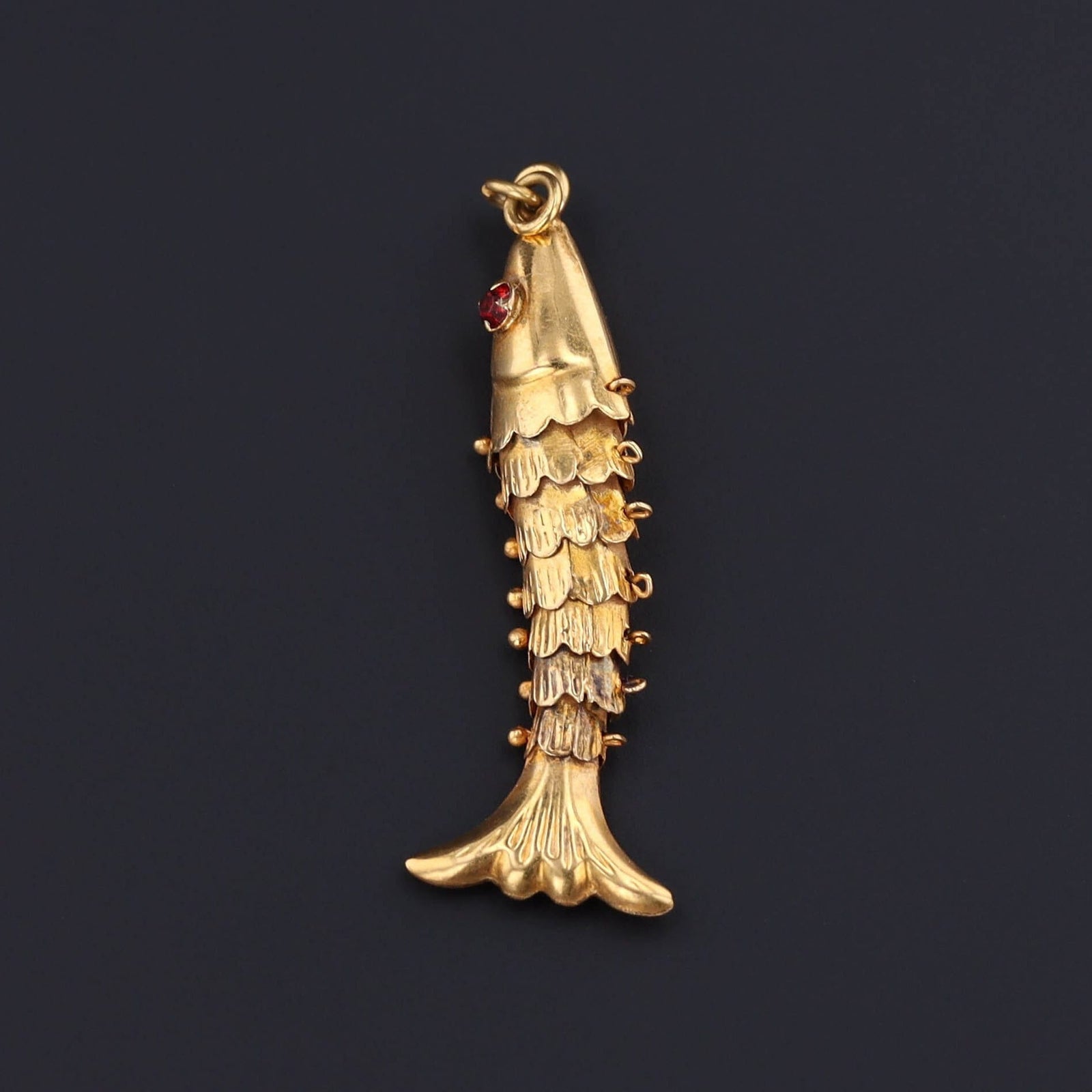 Vintage Moveable Fish Pendant of 14k Gold - Trademark Antiques
