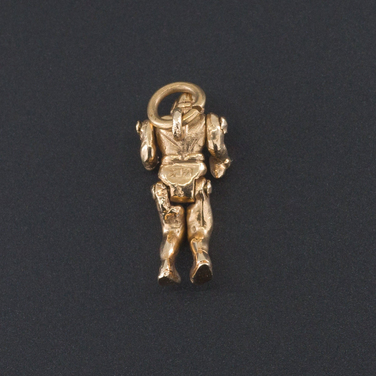 Vintage Moveable Football Player Charm of 14k Gold - Trademark Antiques