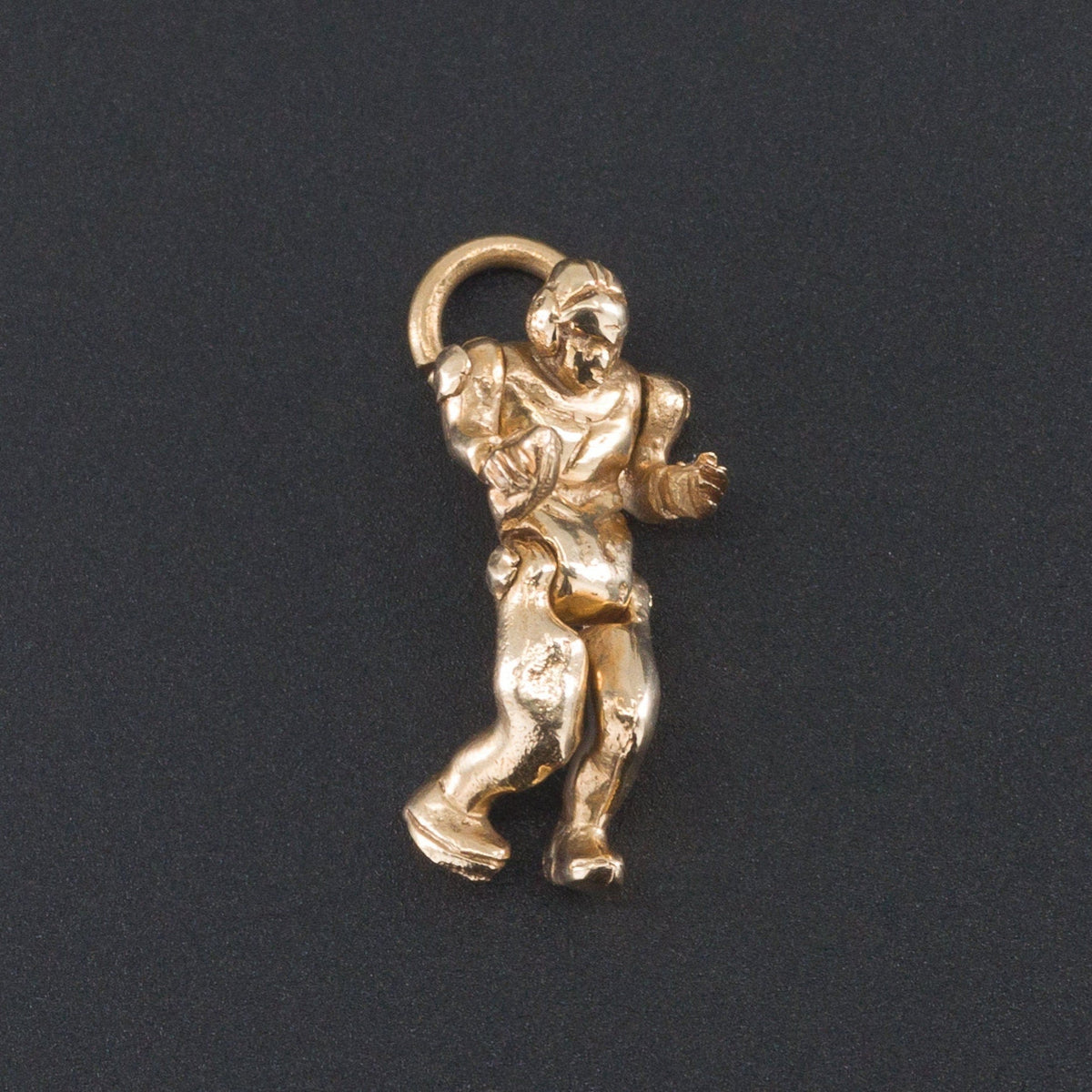 Vintage Moveable Football Player Charm of 14k Gold - Trademark Antiques