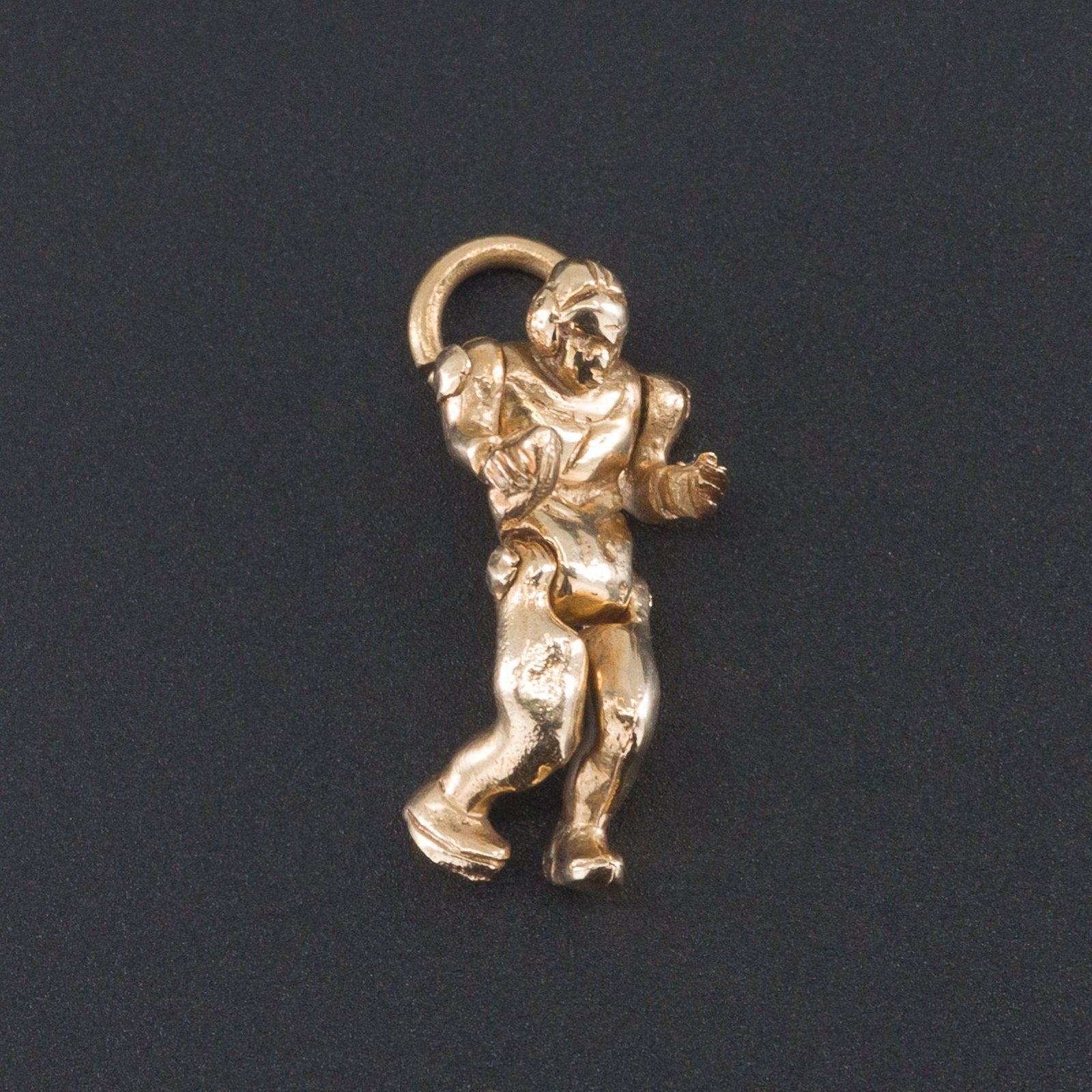 Vintage Moveable Football Player Charm of 14k Gold - Trademark Antiques