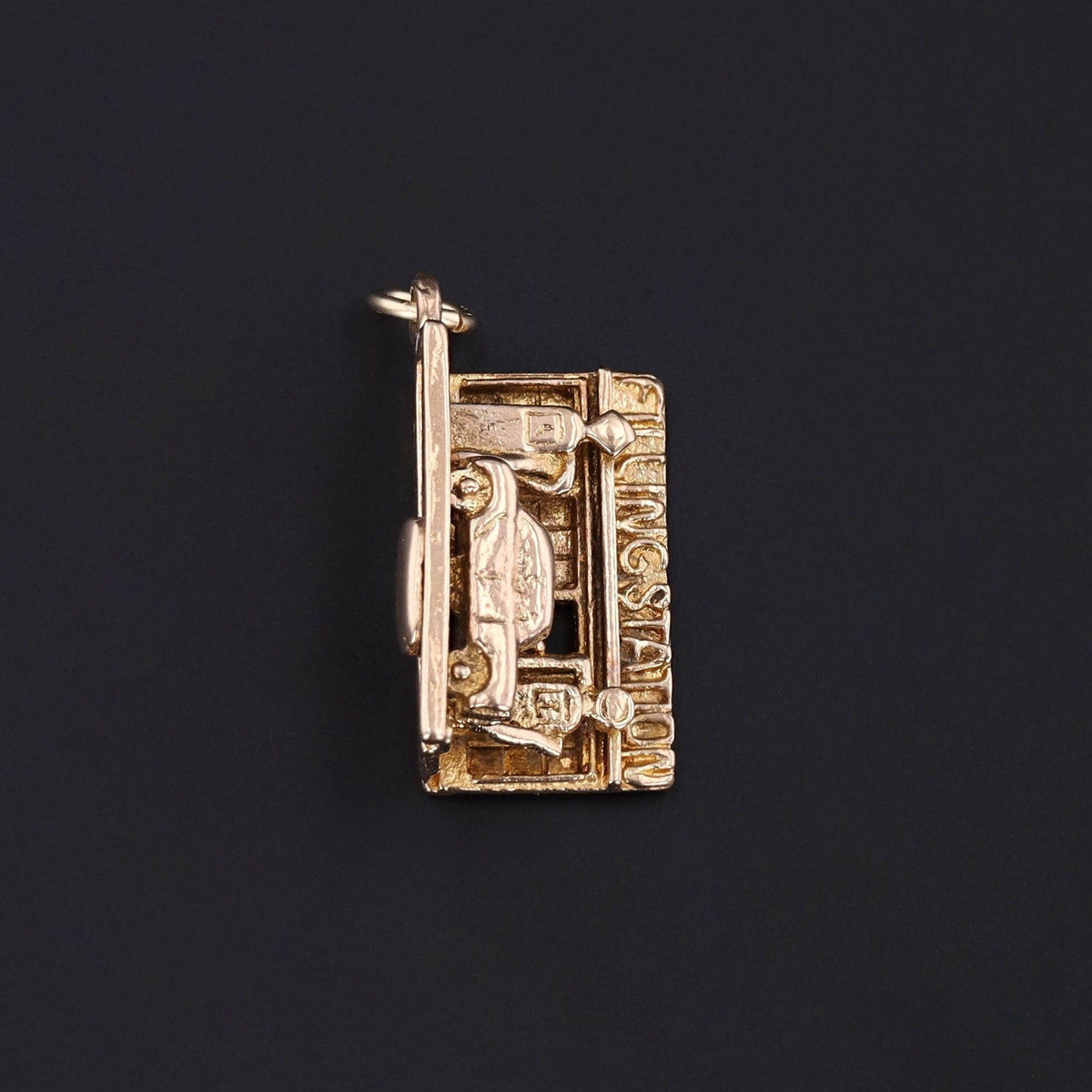 Vintage Moveable Gas Station Charm of 9ct Gold - Trademark Antiques