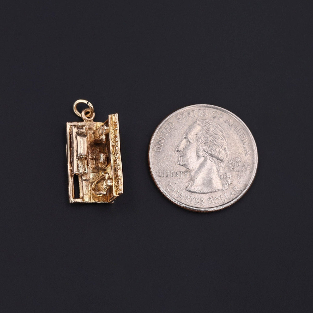 Vintage Moveable Gas Station Charm of 9ct Gold - Trademark Antiques