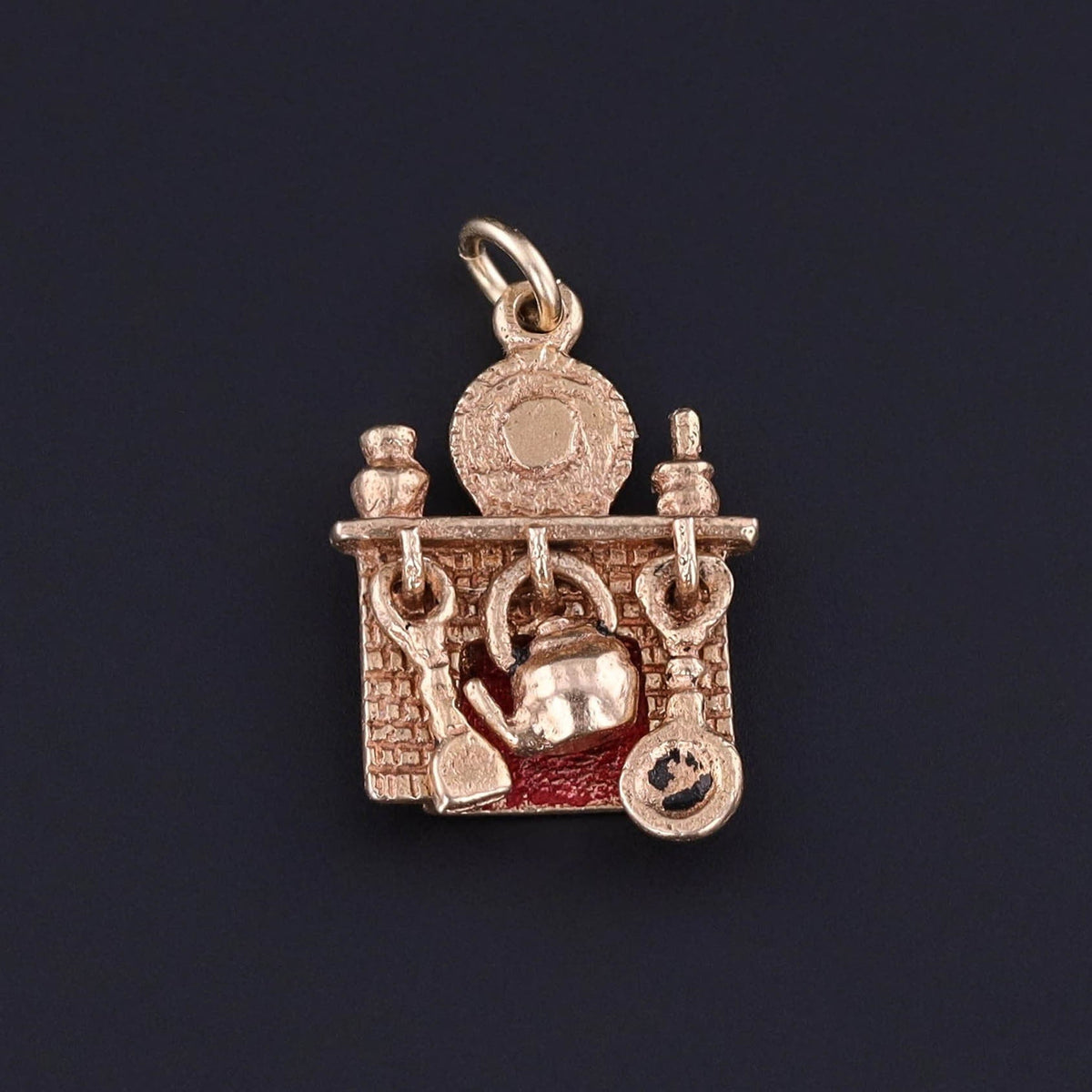Vintage Moveable Hearth Charm of 14k Gold - Trademark Antiques