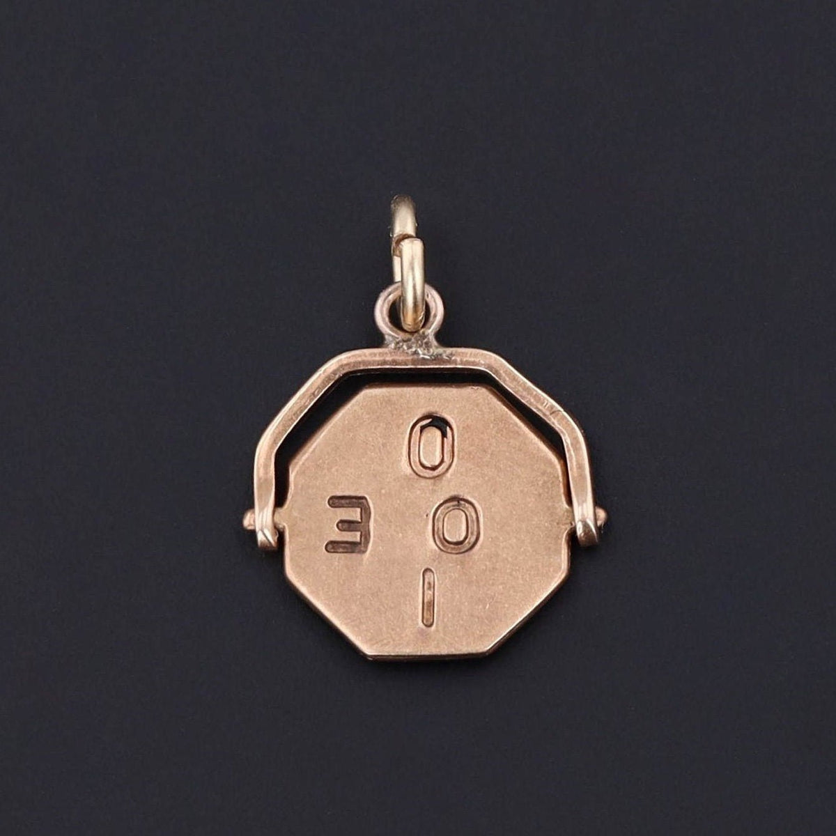 Vintage Moveable I Love You Spinner Charm of 14k Gold - Trademark Antiques