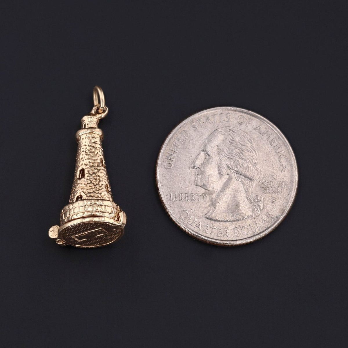 Vintage Moveable Lighthouse Charm of 14k Gold - Trademark Antiques