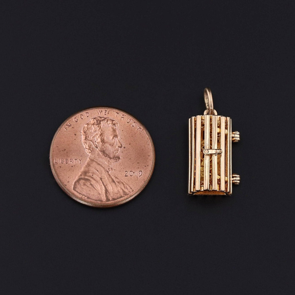 Vintage Moveable Lobster Trap Charm of 14k Gold - Trademark Antiques
