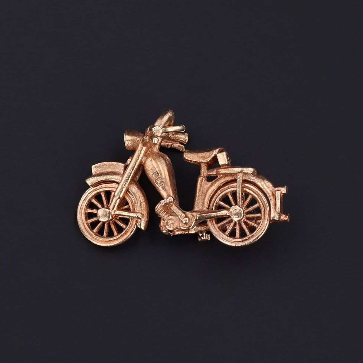 Vintage Moveable Motorbike Charm of 14k Gold - Trademark Antiques