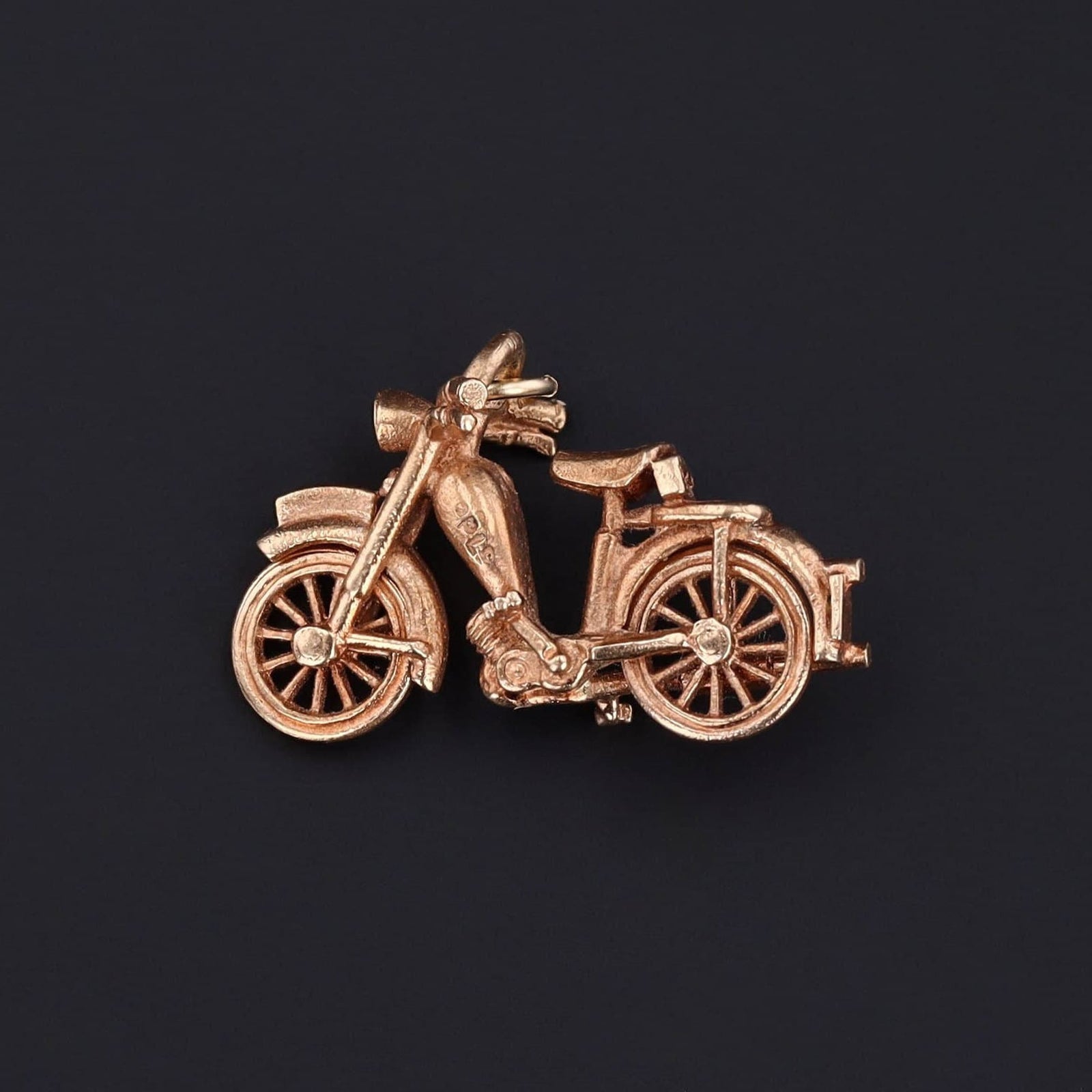 Vintage Moveable Motorbike Charm of 14k Gold - Trademark Antiques