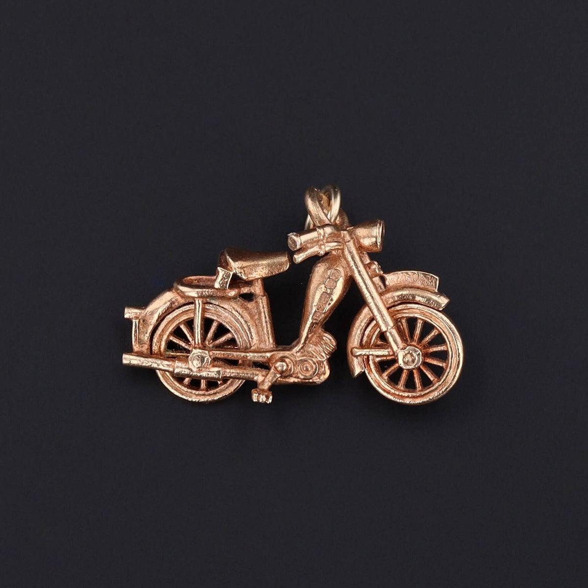 Vintage Moveable Motorbike Charm of 14k Gold - Trademark Antiques