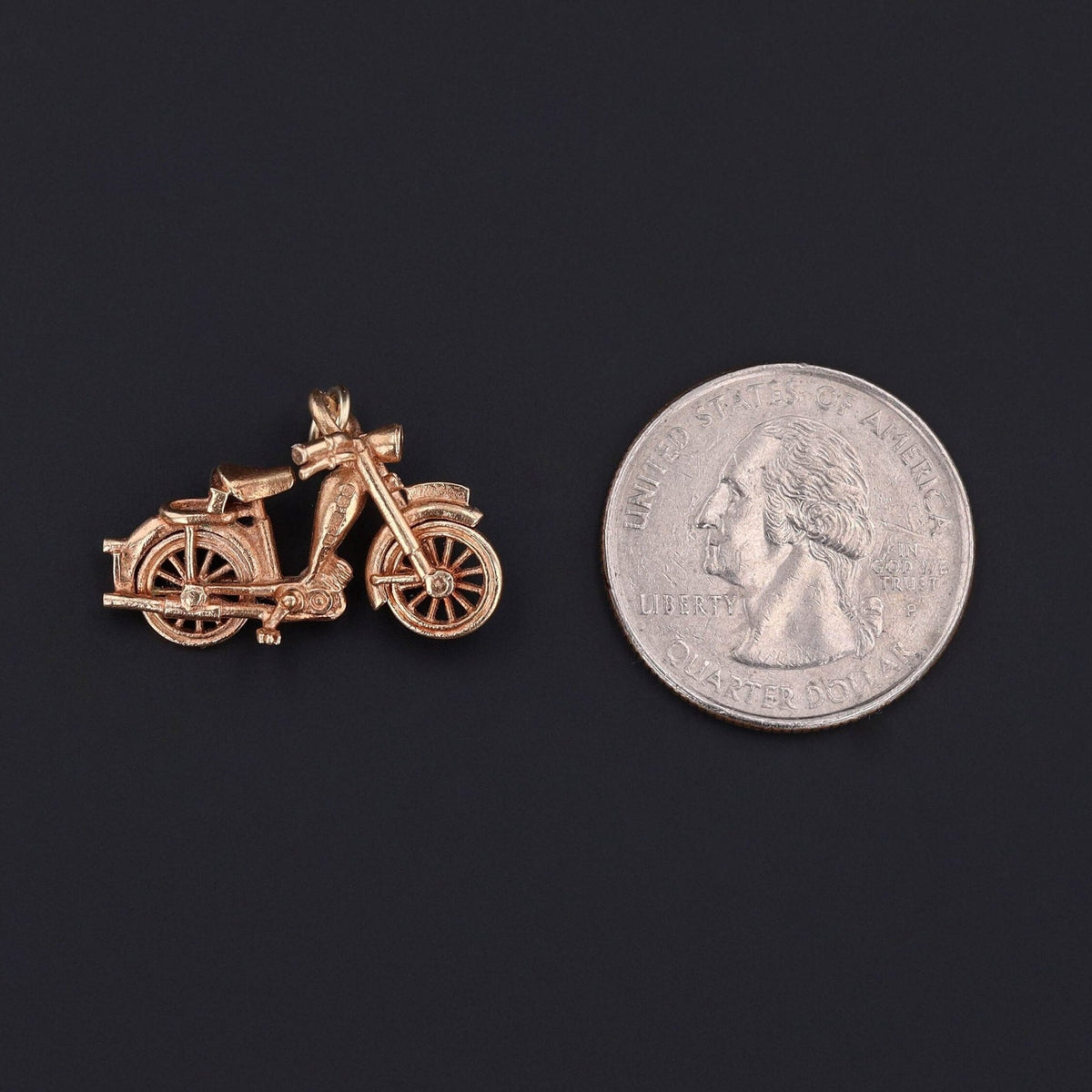 Vintage Moveable Motorbike Charm of 14k Gold - Trademark Antiques