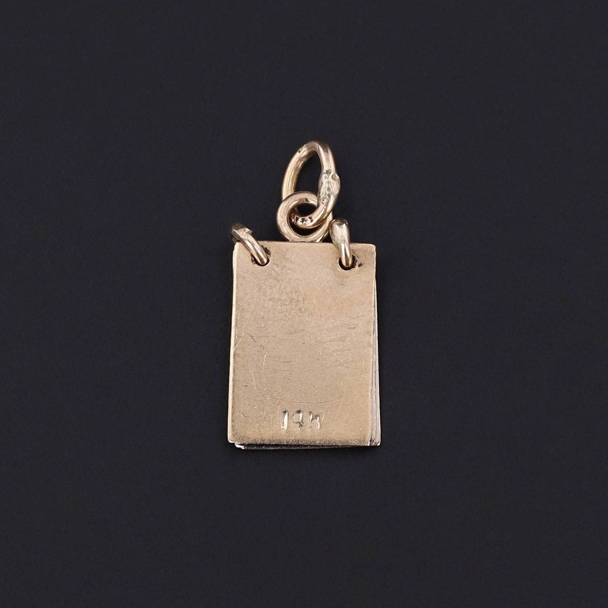 Vintage Moveable Notepad Charm of 14k Gold - Trademark Antiques