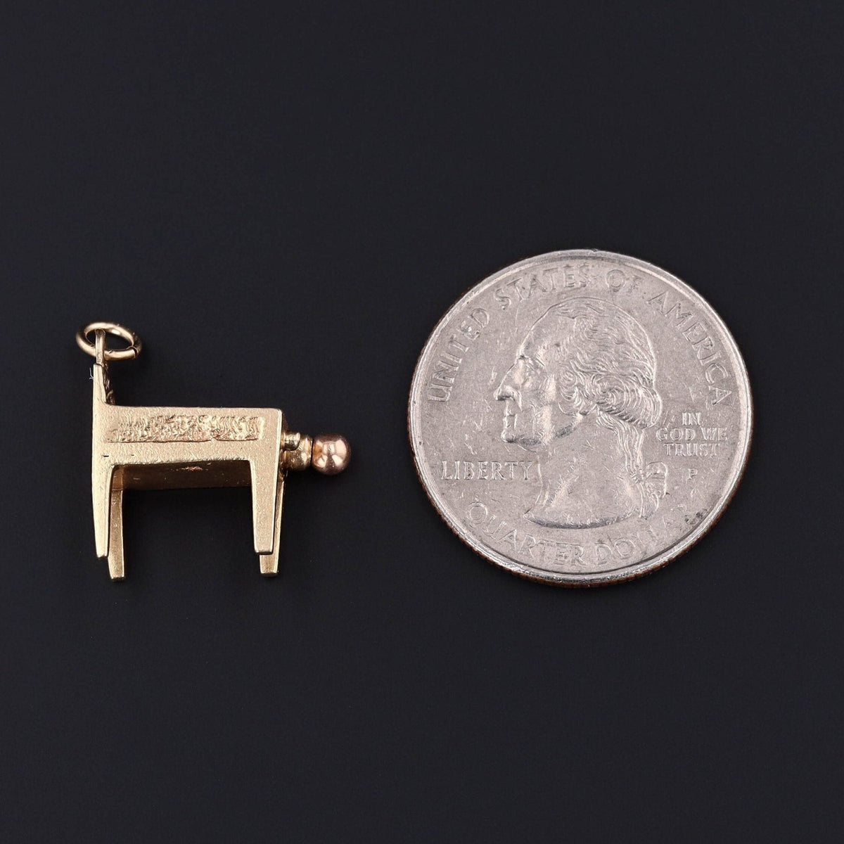 Vintage Moveable Pinball Charm of 14k Gold - Trademark Antiques