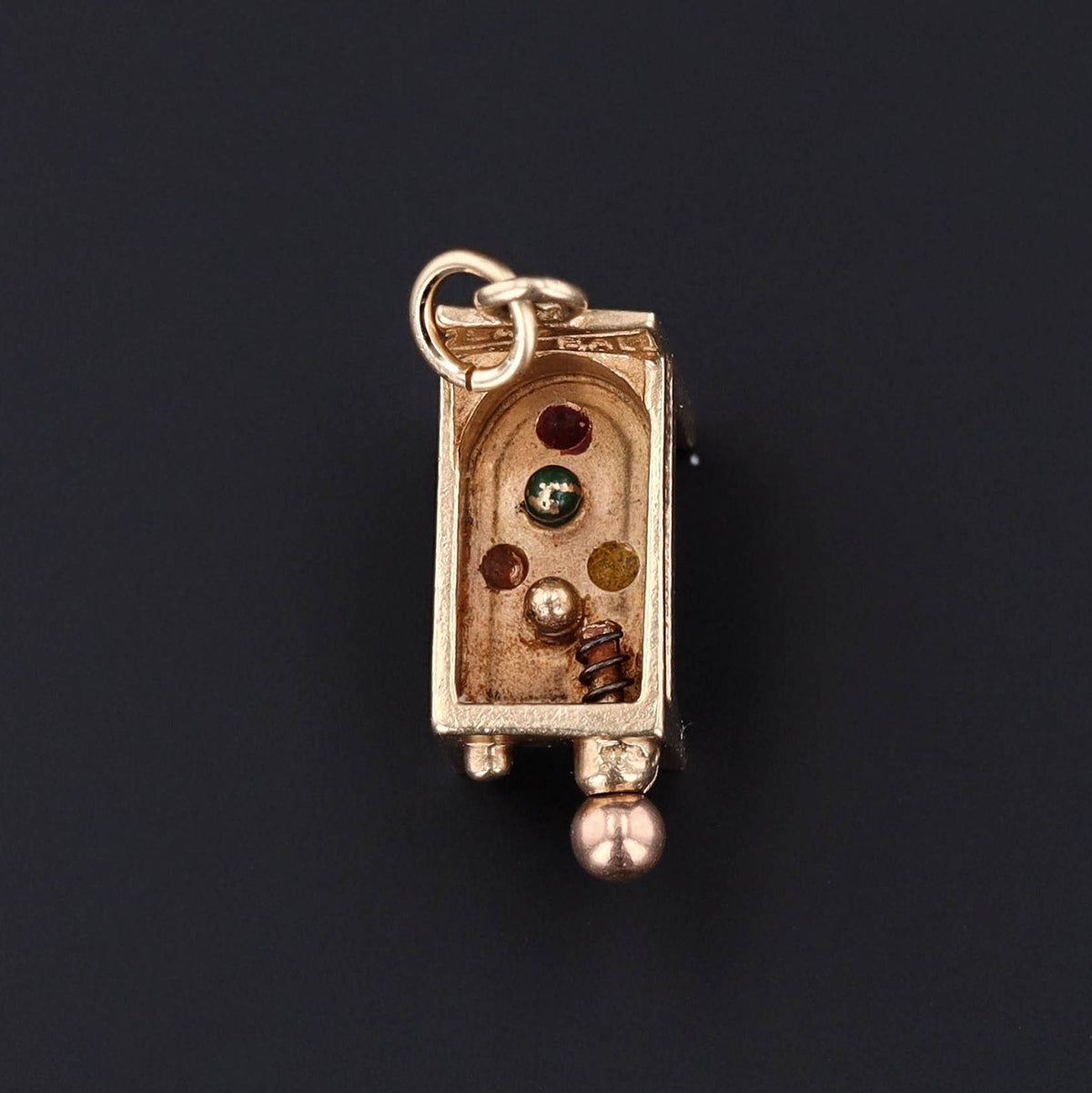 Vintage Moveable Pinball Charm of 14k Gold - Trademark Antiques