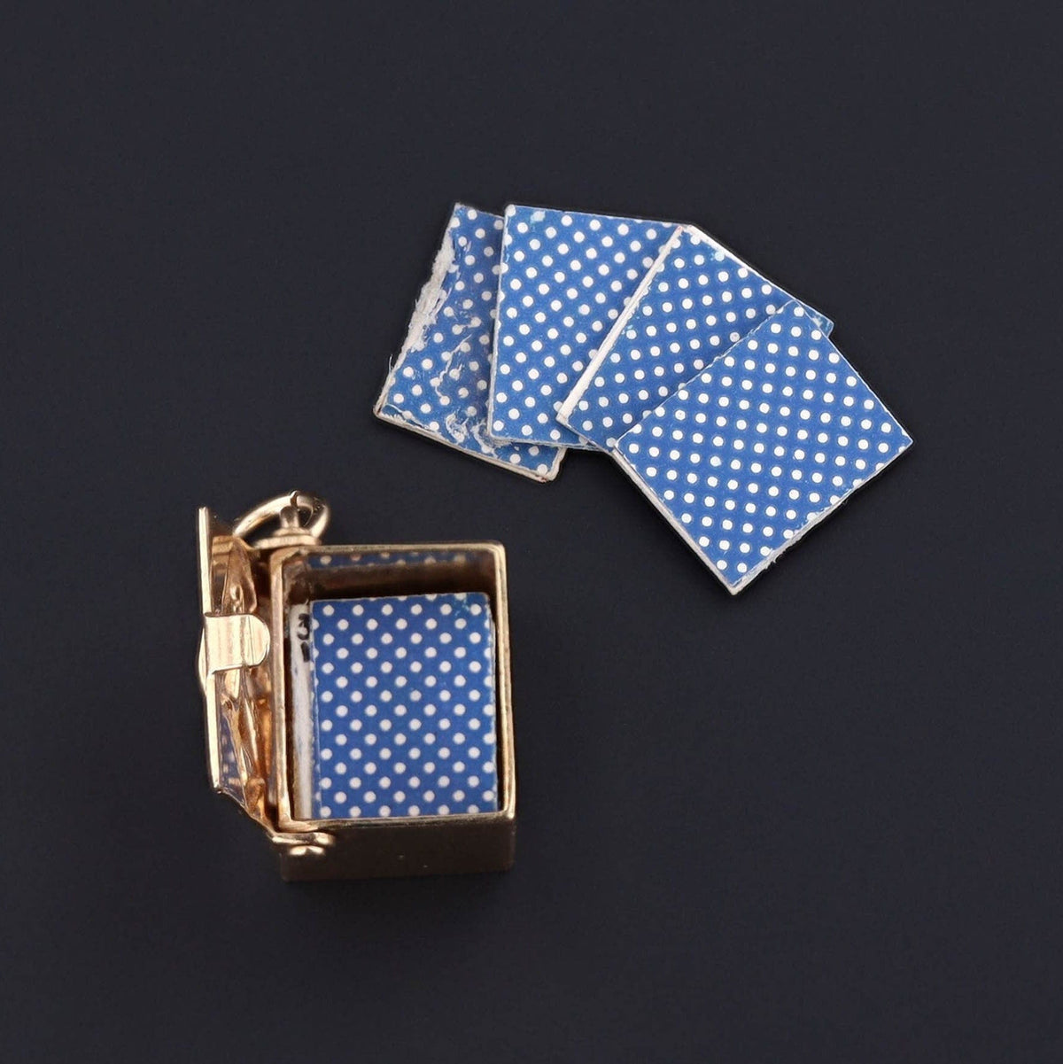 Vintage Moveable Playing Cards Charm of 14k Gold - Trademark Antiques